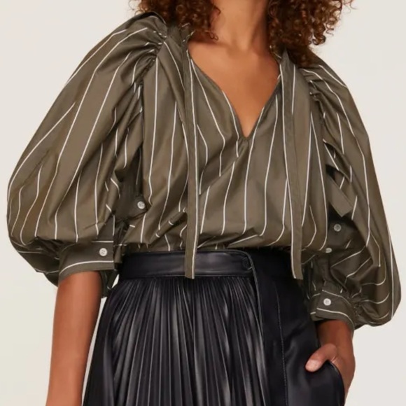 Phillip lim striped poplin shirt size xsmall - Picture 1 of 10